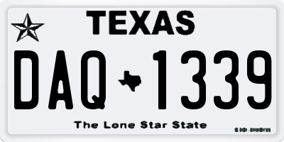 TX license plate DAQ1339