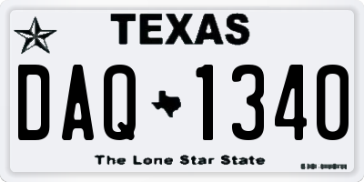 TX license plate DAQ1340