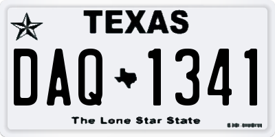 TX license plate DAQ1341