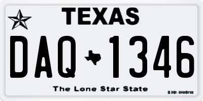 TX license plate DAQ1346