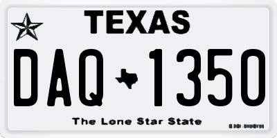 TX license plate DAQ1350