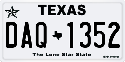 TX license plate DAQ1352