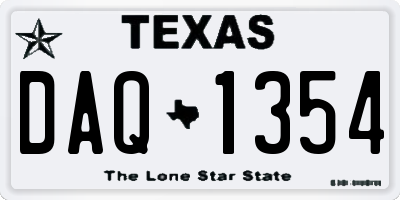 TX license plate DAQ1354