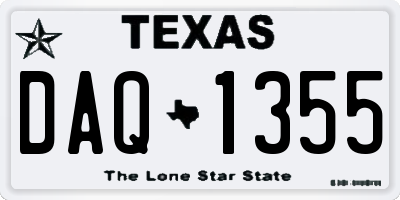 TX license plate DAQ1355