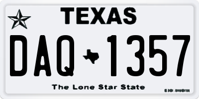 TX license plate DAQ1357