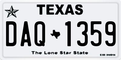 TX license plate DAQ1359