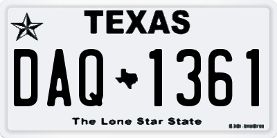TX license plate DAQ1361