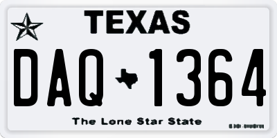 TX license plate DAQ1364