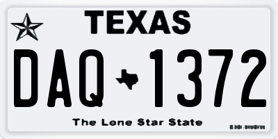 TX license plate DAQ1372