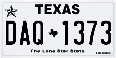 TX license plate DAQ1373
