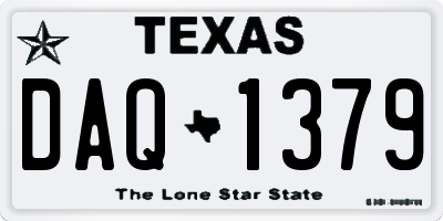 TX license plate DAQ1379