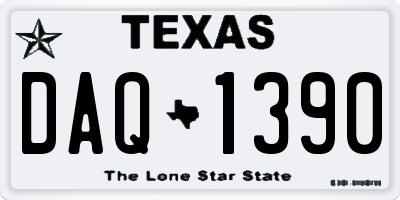 TX license plate DAQ1390
