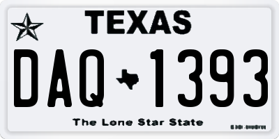 TX license plate DAQ1393