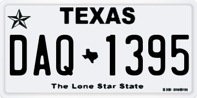 TX license plate DAQ1395