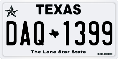 TX license plate DAQ1399