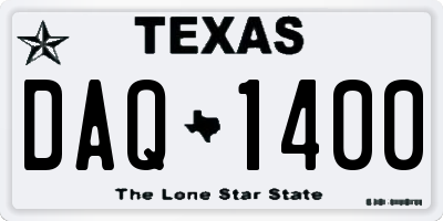 TX license plate DAQ1400