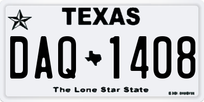 TX license plate DAQ1408