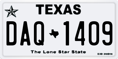 TX license plate DAQ1409