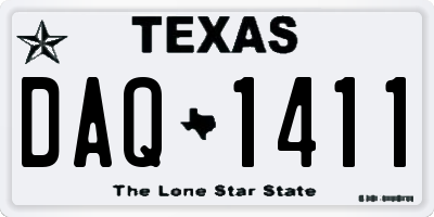 TX license plate DAQ1411