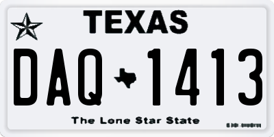 TX license plate DAQ1413