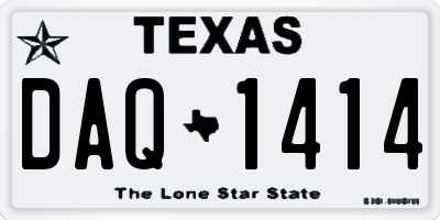 TX license plate DAQ1414