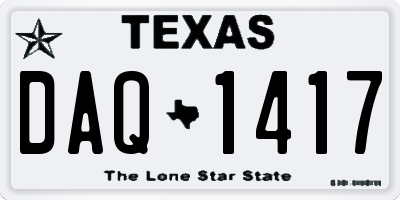 TX license plate DAQ1417