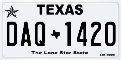 TX license plate DAQ1420