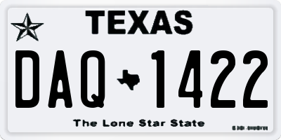 TX license plate DAQ1422