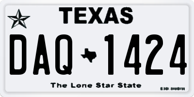 TX license plate DAQ1424