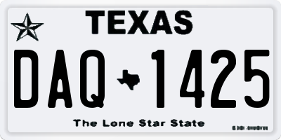 TX license plate DAQ1425