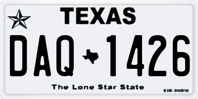 TX license plate DAQ1426