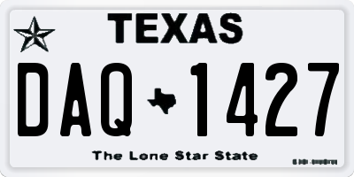 TX license plate DAQ1427