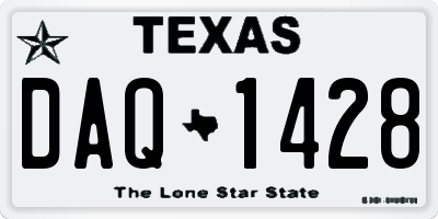 TX license plate DAQ1428