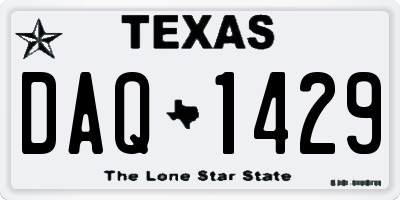 TX license plate DAQ1429