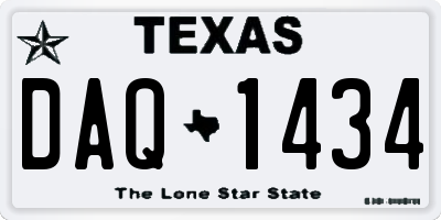 TX license plate DAQ1434