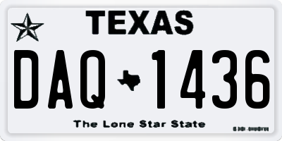 TX license plate DAQ1436