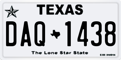 TX license plate DAQ1438
