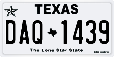 TX license plate DAQ1439