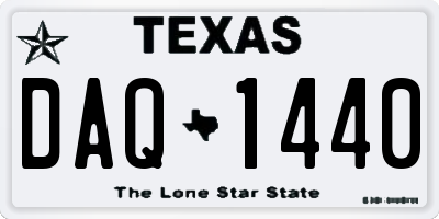TX license plate DAQ1440