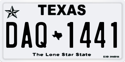 TX license plate DAQ1441
