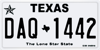 TX license plate DAQ1442