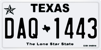 TX license plate DAQ1443
