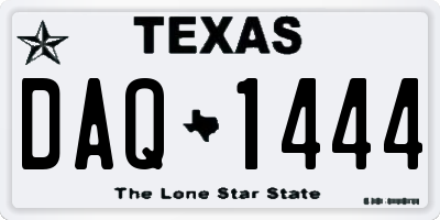 TX license plate DAQ1444