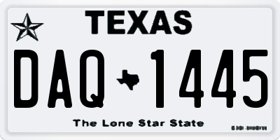 TX license plate DAQ1445