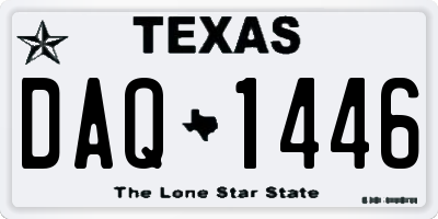 TX license plate DAQ1446