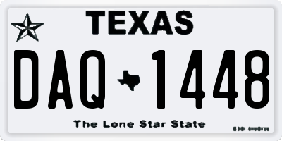 TX license plate DAQ1448