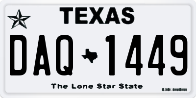 TX license plate DAQ1449
