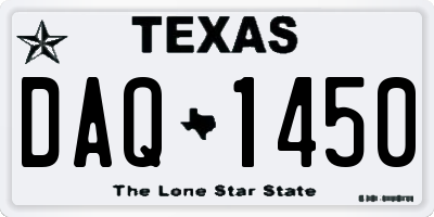 TX license plate DAQ1450