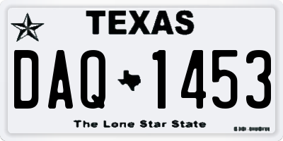 TX license plate DAQ1453
