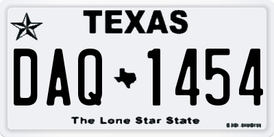 TX license plate DAQ1454
